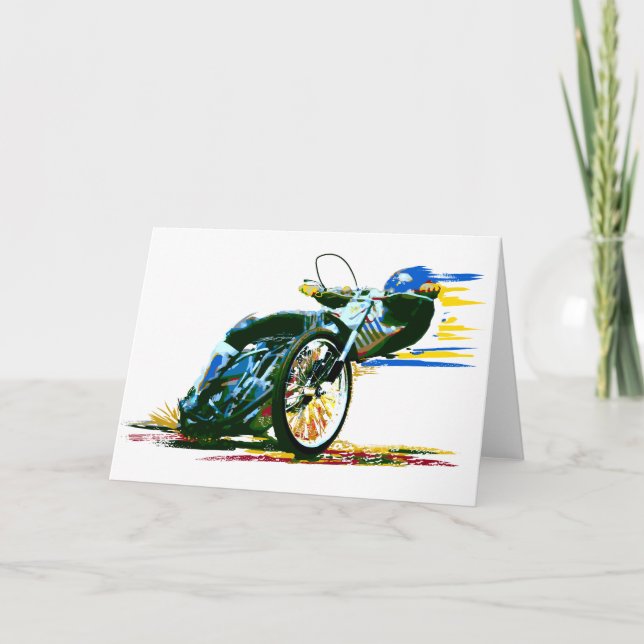 Fast Awesome Speedway Motorcycle Card (Front)