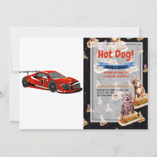 Fast car cartoon   Extreme race  Choose back colou Invitation