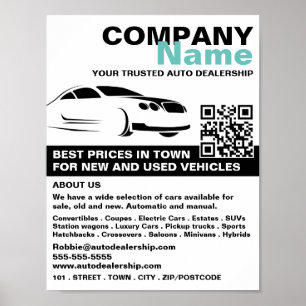 Fast Car Logo, Auto Dealership Advertising Poster