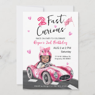 Fast Curious Any Age Birthday Photo Invitation