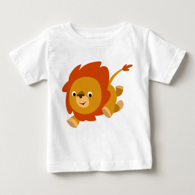 Fast Cute Cartoon Lion Baby T-Shirt (Front)