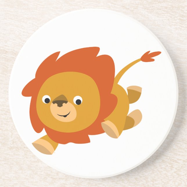Fast Cute Cartoon Lion Coaster (Front)