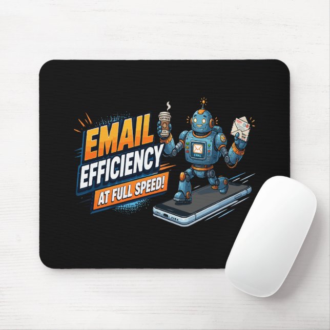 Fast Email Productivity Robot Mouse Pad (With Mouse)