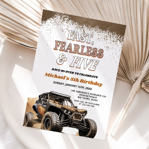 Fast Fearless & Five Muddy ATV Boy 5th Birthday Invitation