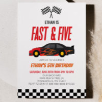 Fast & Five Red Flame Race Car 5th Birthday Party