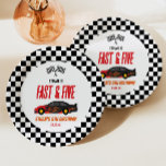 Fast & Five Red Flame Race Car 5th Birthday Party Paper Plate<br><div class="desc">This is a Fast & Five Red Flame Race Car 5th Birthday Party Paper Plates!</div>