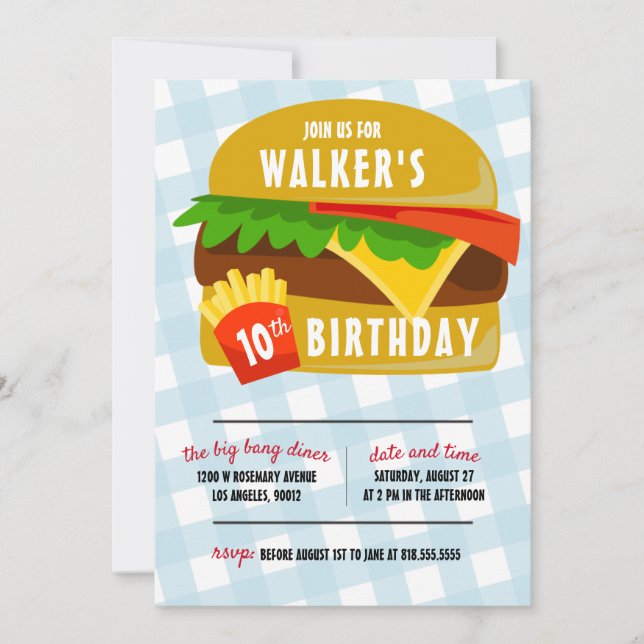 Fast food birthday invitation (Front)