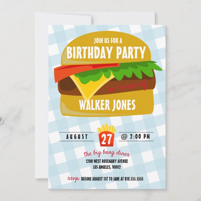 Fast food birthday invitation (Front)