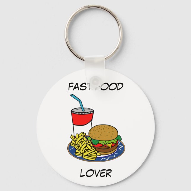 Fast Food- Burger & Fries Key Ring (Front)