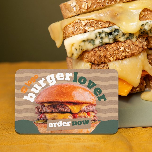 Fast Food Burgers Business Card ( cafe, deli or food truck owners Business card featuring, #foodtruck #foodtruckerowner #craftpaper)
