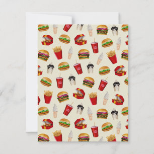 Fast Food Burgers, Fries, Sundaes Card