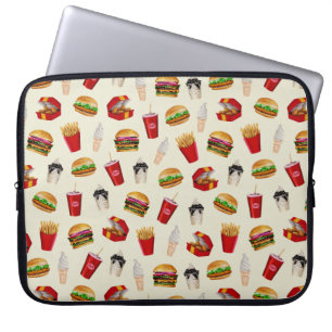 Fast Food Burgers, Fries, Sundaes Laptop Sleeve