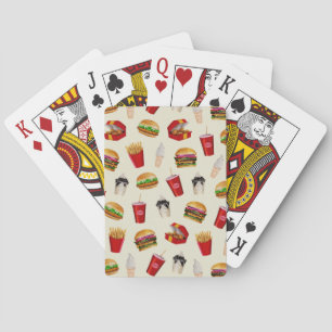 Fast Food Burgers, Fries, Sundaes Playing Cards