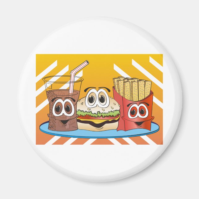 Fast Food Cartoon Magnet (Front)