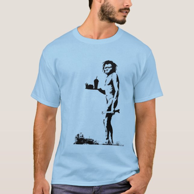 Fast Food Caveman T-Shirt (Front)