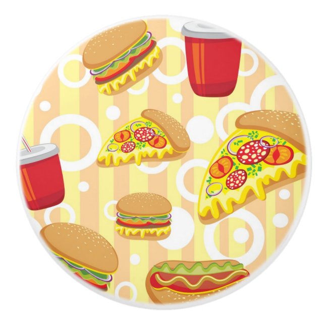 Fast Food Ceramic Knob (Front)