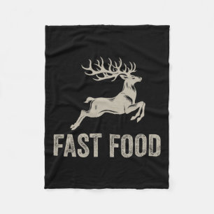Fast Food Deer Funny Joke Hunting Shirt Dad Hunter Fleece Blanket
