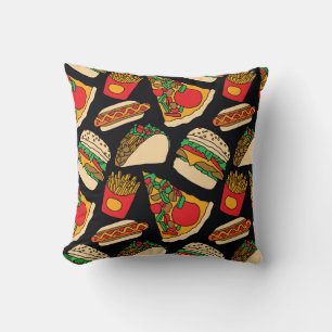 Fast Food Fiesta: Vintage Pattern Isolation Cushion