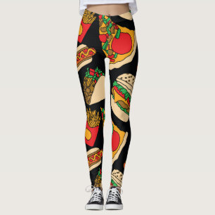 Fast Food Fiesta: Vintage Pattern Isolation Leggings