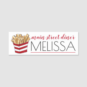 Fast Food French Fries Diner Restaurant Server Name Tag