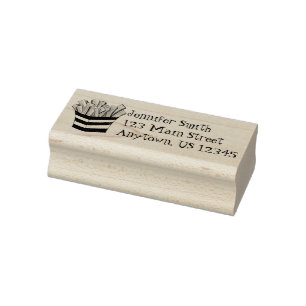 Fast Food French Fry Fries Chips Foodie Address Rubber Stamp