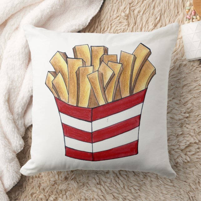 Fast Food French Fry Fries Fried Potatoes Chips Cushion (Blanket)