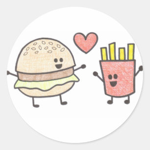 Fast Food Friends Classic Round Sticker