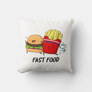 Fast Food Funny Burger And Fries Pun  Cushion