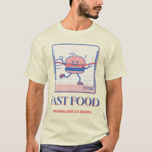 Fast Food Funny Running Burger T-Shirt