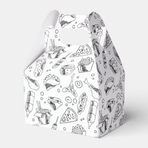 Fast Food Hamburger Fries Hot Dog Chicken Pattern Favour Box