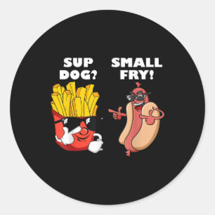 Fast Food Hot Dog And Small Fry Funny Grilling Sup Classic Round Sticker