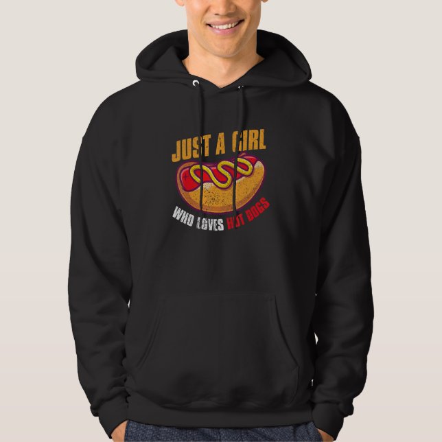 Fast Food Hot Dog  Girls Women Franks Sausage Hotd Hoodie (Front)