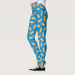Fast Food Hotdogs Pattern Leggings