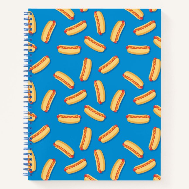 Fast Food Hotdogs Pattern Notebook (Front)