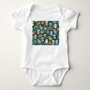 Fast Food Icons: Vintage Doodles Baby Bodysuit