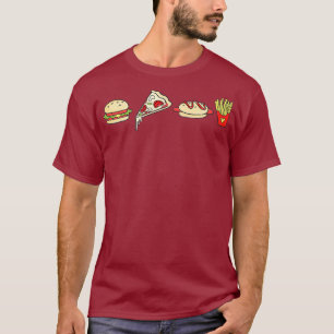 Fast Food Lover Cheeseburger Fries Hot Dog Pizza T-Shirt