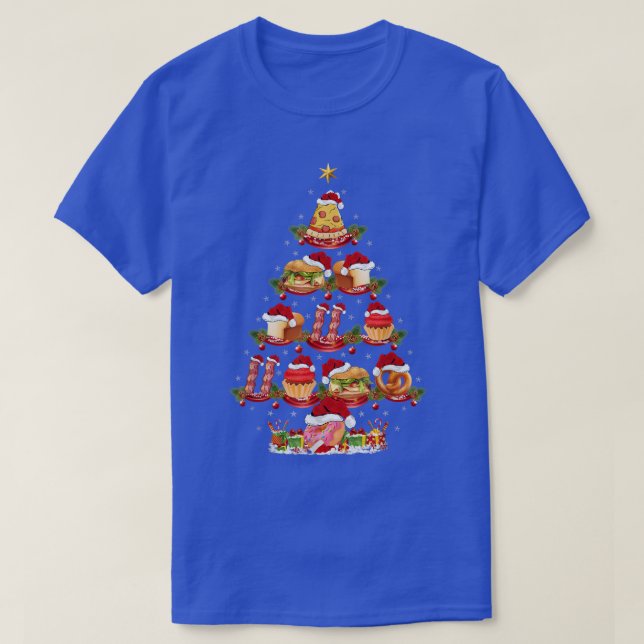 Fast Food Lover Xmas Lighting Santa Fast Food Chri T-Shirt (Design Front)