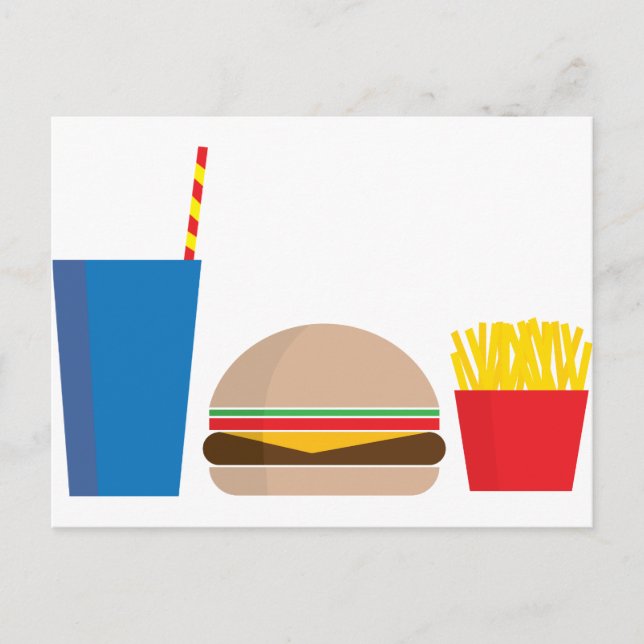 fast food meal postcard (Front)