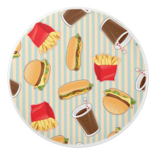 Fast Food Pattern 2 Ceramic Knob