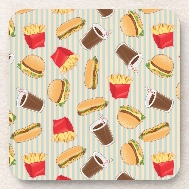Fast Food Pattern 2 Coaster (Front)