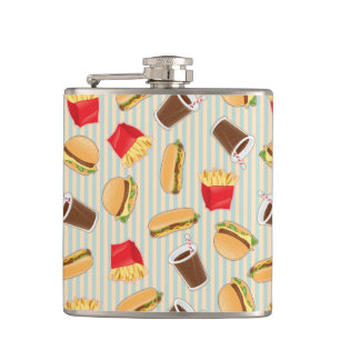 Fast Food Pattern 2 Hip Flask
