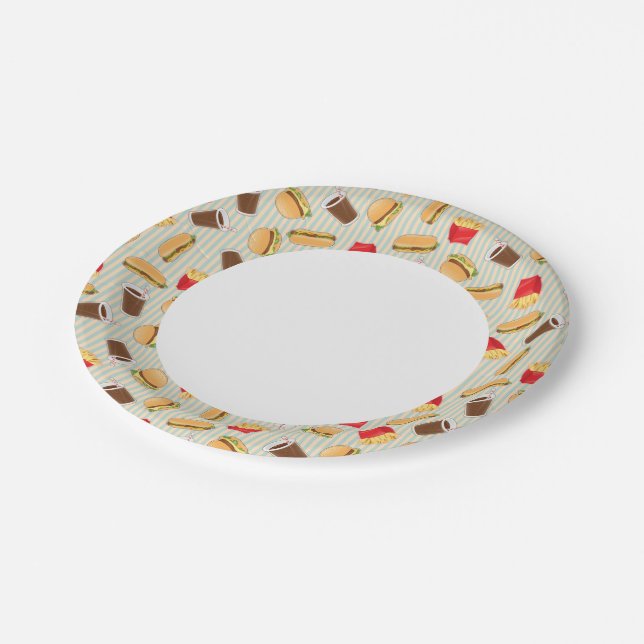 Fast Food Pattern 2 Paper Plate (Angled)