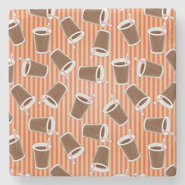 Fast food pattern 2 stone coaster (Front)