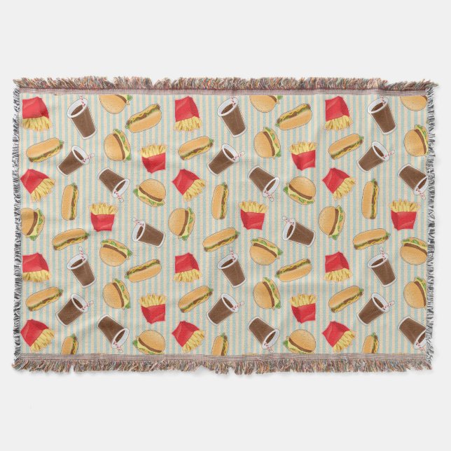 Fast Food Pattern 2 Throw Blanket (Front)
