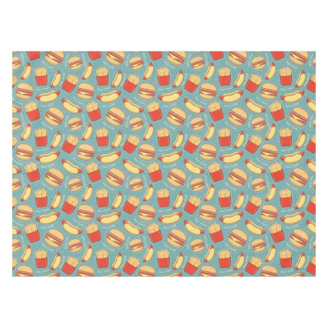 Fast Food Pattern 3 Tablecloth (Front (Horizontal))