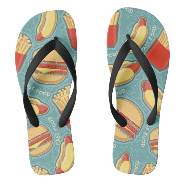 Fast Food Pattern 3 Thongs (Footbed)