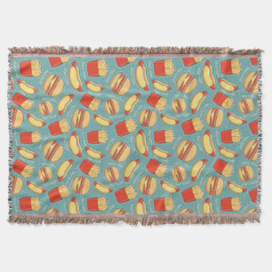 Fast Food Pattern 3 Throw Blanket