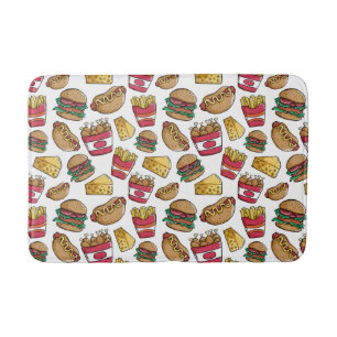 Fast Food Pattern bath mats