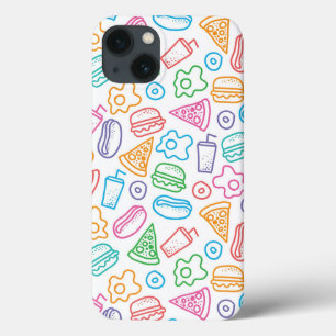 Fast food pattern iPhone 13 case