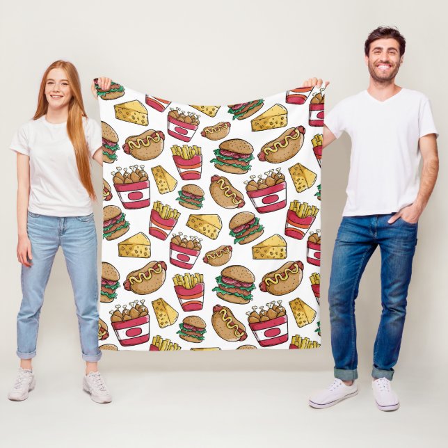 Fast Food Pattern fleece blankets (In Situ)